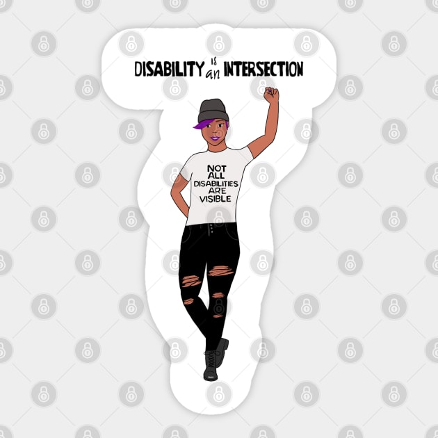 Disability is an Intersection Invisible Disability Sticker by Dissent Clothing